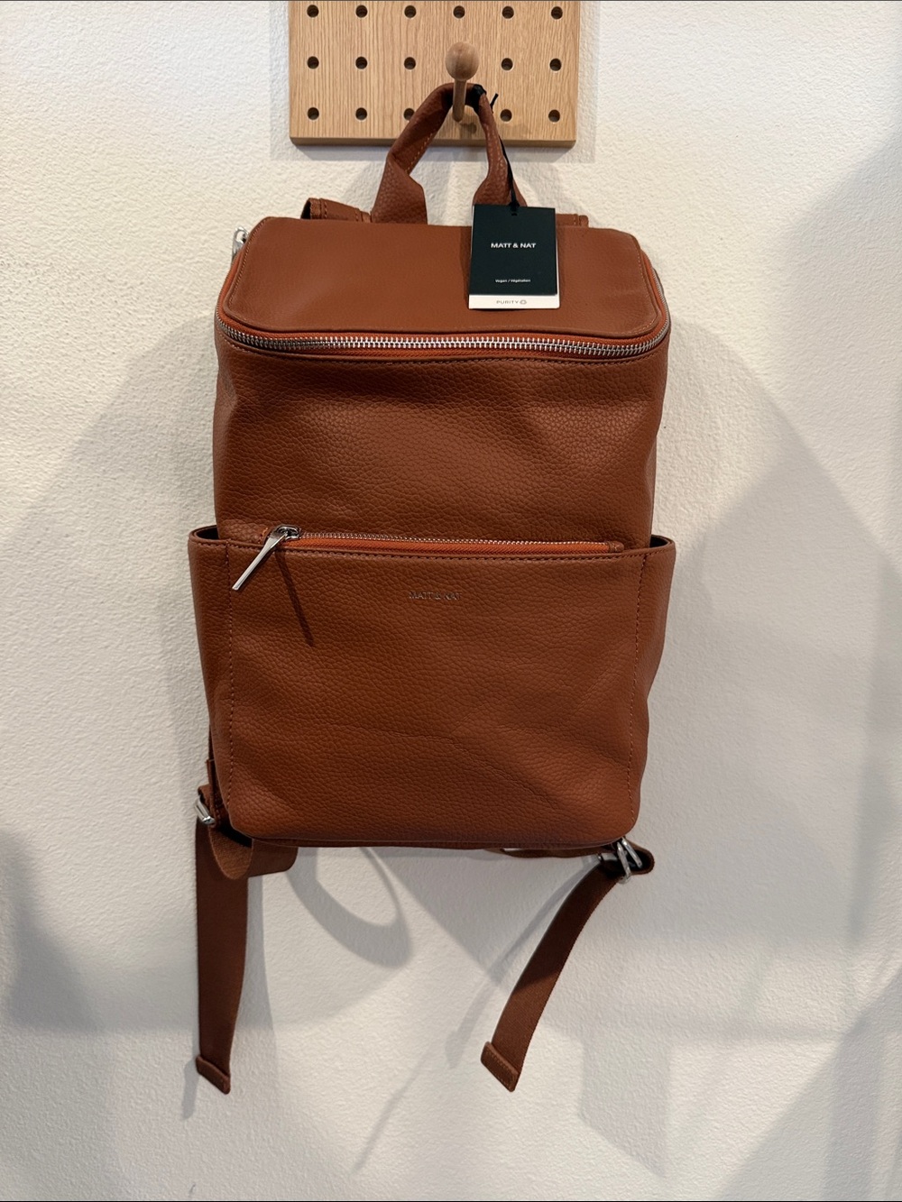 Matt & Nat Chestnut Brown Vegan Leather Backpack